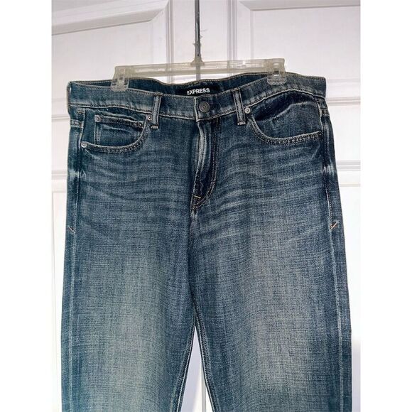 Express Men's Classic Straight Jeans Blue Size 34x34 Five-Pocket Design - Picture 2 of 7